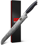 Cuchillo SHAN ZU de 10 pulgadas para pan artesanal con corte preciso.
