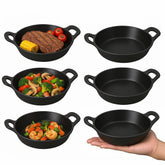 SHANDERBAR mini sartenes frontal del set de 6 para porciones individuales listas para servir