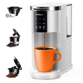 SHARDOR 3 en 1 frente de cafetera muestra diseño compacto para cocinas pequeñas