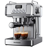 SHARDOR cafetera espresso 20 bares, frontal de acero inoxidable para crema densa