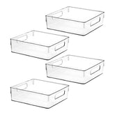 ShelfShaper contenedores plásticos claros en cocina para despensa organizada