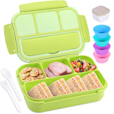 Shell and Turtle Bento Box verde brillante con 4 compartimentos para comidas