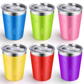 Copa ShineMe para niños, taza de acero inoxidable con tapas, sin derrames