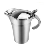 ShineMe salsera de 16 oz con tapa de acero inoxidable, ideal para mantener caliente la salsa.