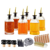 Botellas de jarabe Shining Craft de 7 onzas con vertedor de metal para vertidos controlados.
