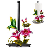 Shinlar porta-papel con colibrí y flor, decorativo para cocina.