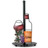 Shinlar porta-papel toallas con diseño uvas y vino, ideal para decorar y facilitar uso diario.