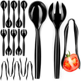 Shop Square set de utensilios desechables negros para buffet, conjunto completo para servicio.
