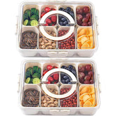 shopwithgreen bandeja dividida con tapa y asa, ideal para servir aperitivos en picnics.