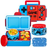 SHPMXUPW Game Kids Bento lonchera acero inoxidable 12oz, ideal para escolar.