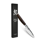 Shun Premier cuchillo de pelar 4 pulgadas para pelar con precisión.