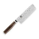 Shun Premier Nakiri, hoja damasco tsuchime para liberar alimentos al cortar.