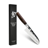 Cuchillo Shun Premier Santoku con hoja de damasco y tsuchime para cortes suaves