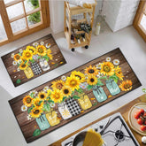 SHUNLCD alfombra cocina girasol 17x30, absorbe derrames y aporta color.