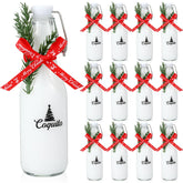 Botellas de cristal Sieral con Coquito y tapa giratoria, listas para bebidas festivas.