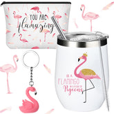 Taza de vino Sieral 12 oz con tapa, flamenco, ideal para bebidas calientes o frías