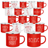 Taza esmaltada Sieral para regalo navideño, ideal para chocolate caliente y fiestas.