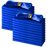 SiinvdaBZX servilletas satin azul real 12x12, conjunto perfecto para banquetes elegantes.