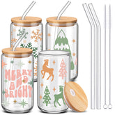 Vaso de cristal SiliFine con tapa para bebidas frías o calientes.