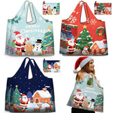 SilTriangle Santa tote navidad grande para regalos y compras con asas resistentes.