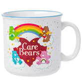 Taza cerámica Silver Buffalo con logotipo arcoíris y corazón de los Osos Cariñosos para café matutino.