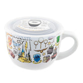Taza cerámica Silver Buffalo Hogwarts con tapa ventilada lista para comer