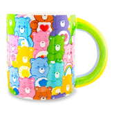 Silver Buffalo Care Bears con asa arcoiris, perfecto para café matutino.