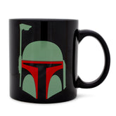 Taza cerámica Silver Buffalo con casco Boba Fett, ideal para café matutino