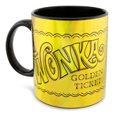 Taza Silver Buffalo Willy Wonka con ticket dorado para despertar la imaginación cada mañana