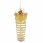 Copa Winnie Pooh de Silver Buffalo con confeti, ideal para bebidas frías.