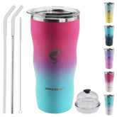 SIMPLE DRINK 20oz vaso térmico con tapas dobles anti-derrame para uso diario.