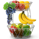 Simple Houseware cestas de frutas de dos niveles ofrecen organización y acceso rápido.