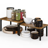 Simple Houseware estante cocina de madera top expandible para ordenar platos