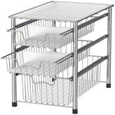 Simple Houseware organizador cestas deslizantes de 3 niveles facilita el acceso en espacios pequeños.
