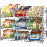 Simple Houseware organizador-latas-apilable 3 niveles facilita acceso rápido a latas.