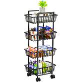 Simple Trending carrito-frutas-verduras-4-estantes con ruedas para organización eficiente.