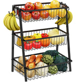 Simple Trending organizador trapezoidal de tres niveles para frutas, fácil acceso.