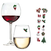 Marcadores magnéticos Simply Charmed para copas navideñas; identifica bebidas con estilo.
