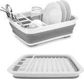 Sipobuy escurridor de platos colapsable para ahorro de espacio en cocina.