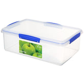 Sistema KLIP IT: contenedor rectangular de 7 L con tapas azules para conservar frescura