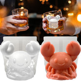 SIUPER molde de cubos de hielo cangrejo 3D para whisky y cócteles.