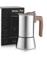 Sivaphe Moka Italiano Induccion 4 tazas: espresso rápido en cocinas con inducción.