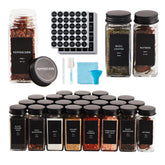 Skiileor jarras de especias cuadradas 4oz, visualiza fácilmente el contenido y la cantidad