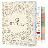 SKYDUE libro de recetas, portada dura, ideal para conservar recetas favoritas con estilo.