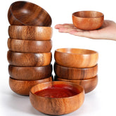 Skylety juego de cuencos de acacia, 10 piezas, ideal para servir aperitivos.