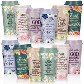 Skylety taza cristiana 16 oz con tapa, ideal para llevar al trabajo.
