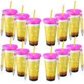 Taza Skylety de 24 oz con tapa y pajita, útil para bebidas diarias.