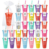 Skylety tumbler 24oz con tapa y pajilla, ideal para bebidas diarias.