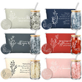 Vaso Skylety 16oz con diseño morandi floral, ideal para uso diario.