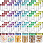 Conjunto de frascos Sliner 8 oz transparentes con tapas de colores para organización
